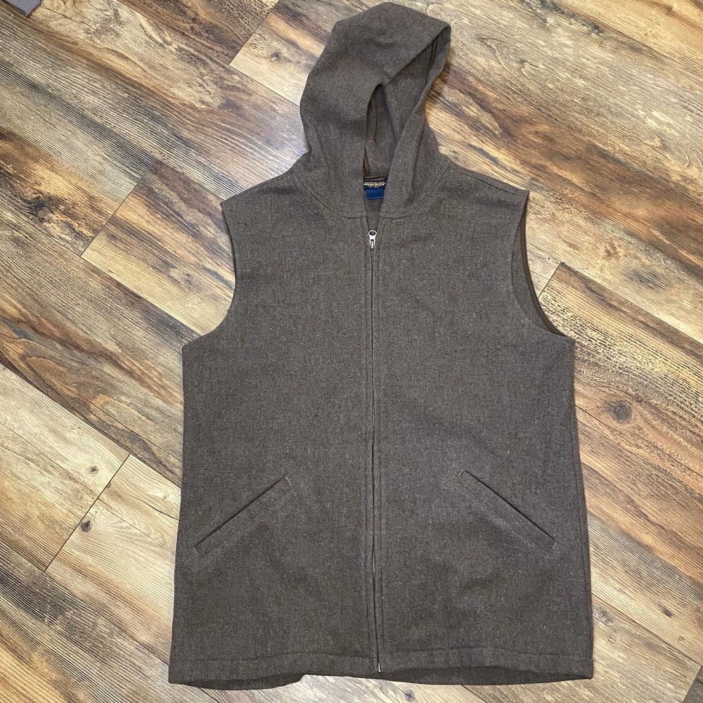 Woolrich Wool Hooded Vest Women's Large USA Made